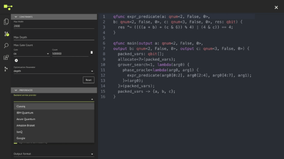 L’interface de l’EDI dédié au quantique de Classiq