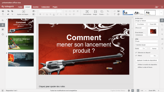 Une diapositive dans OfficeNow