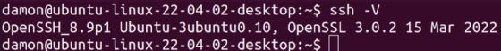 Utilisez la commande ssh -V pour afficher les informations de version dans le shell Linux.
