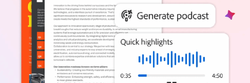 Acrobat génère des présentations et des podcasts